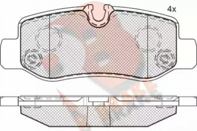 R BRAKE rb2192 -  Комплект тормозных колодок, дисковый тормоз